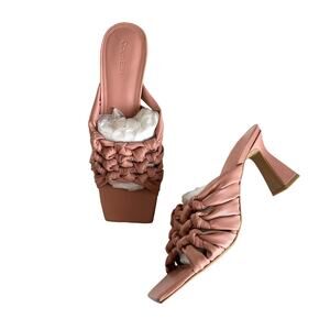 Open Edit Quinn Pink Dawn Knotted Straps Flared
Heel Sandals Size 8